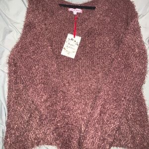Dusty Rose Furry Sweater